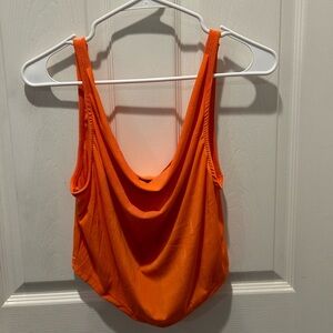 FASHION NOVA -Brie cowl neck tank top in orange 🍊 size Small